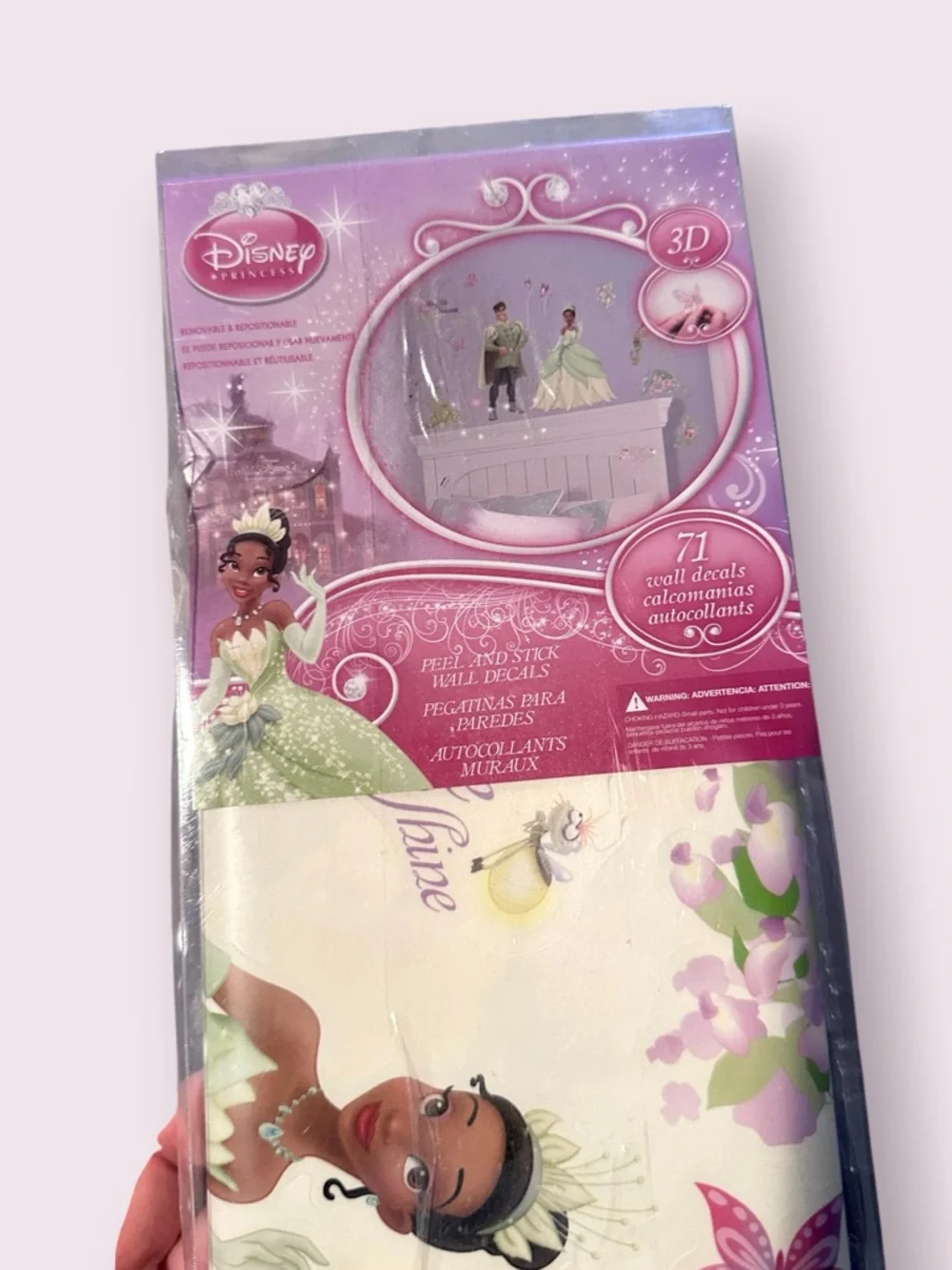Disney Princess & The Frog Tiana 3D Wall Decor Removable Set Of 71 Decals